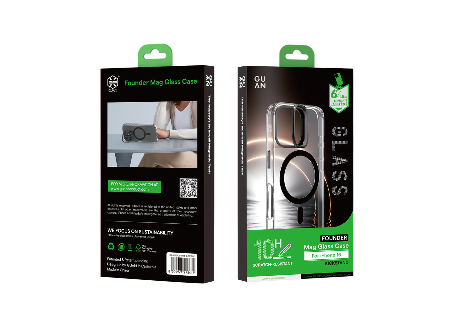 Founder MagGlass Case mit integriertem Kickstand