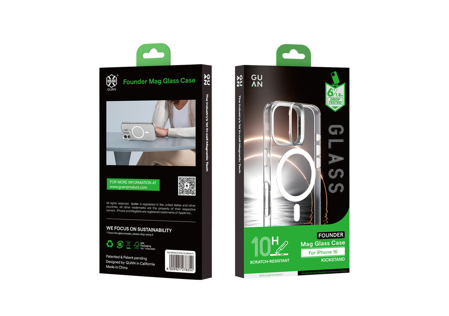 Founder MagGlass Case mit integriertem Kickstand